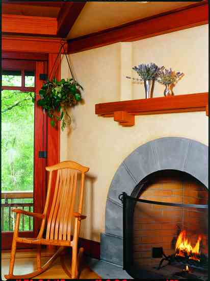 Michael had rocking chairs made from oak trees that were felled from the house site. “I look at those every day in my bedroom and pay tribute to the oaks that were cut,” he says.